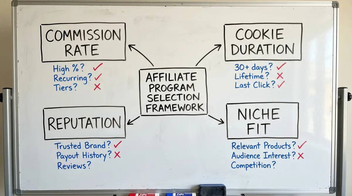 affiliate program selection framework board