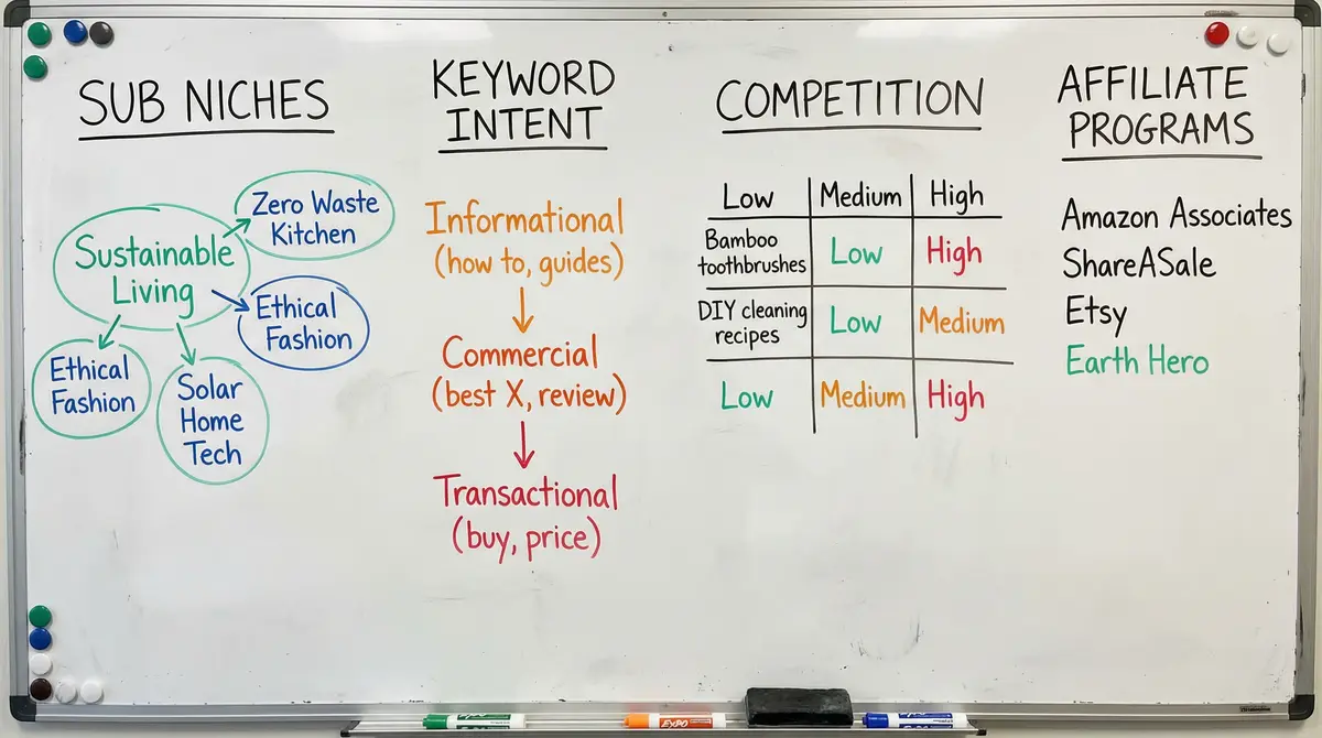 niche selection research board keyword intent competition analysis