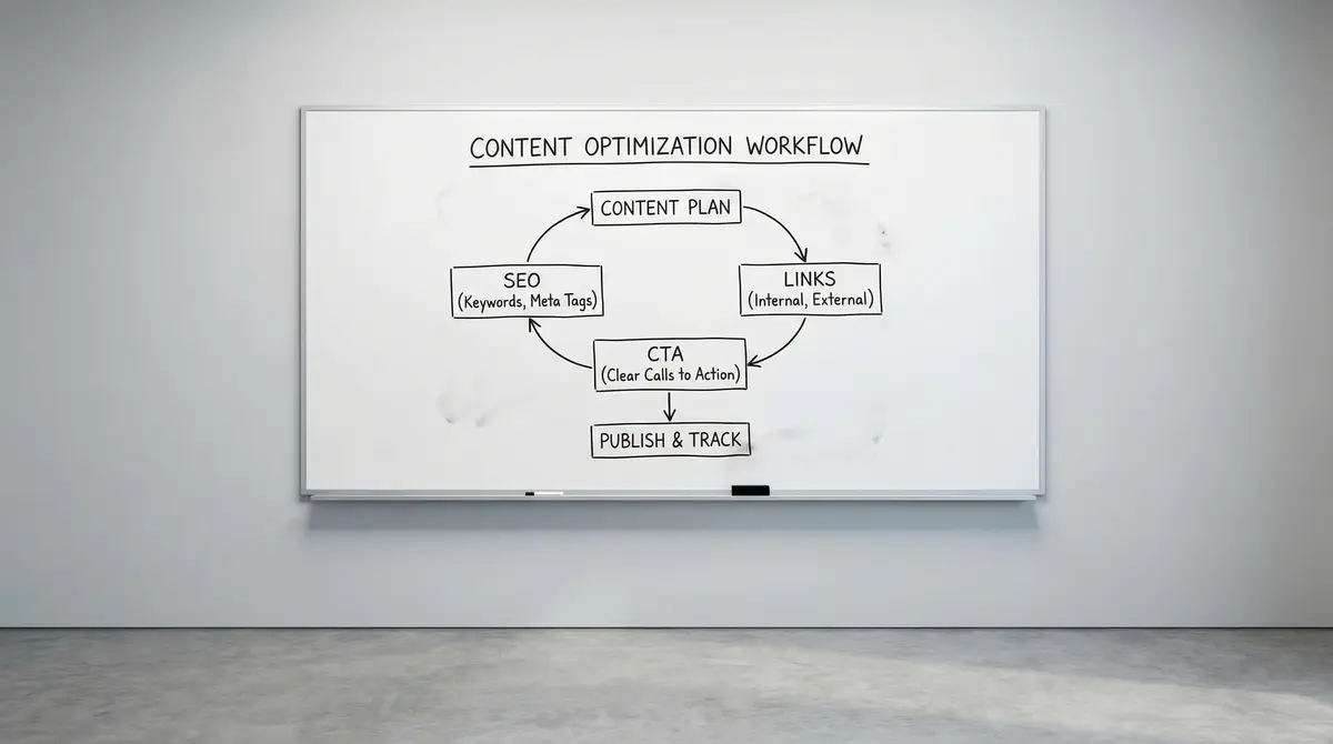 content optimization workflow seo cta links