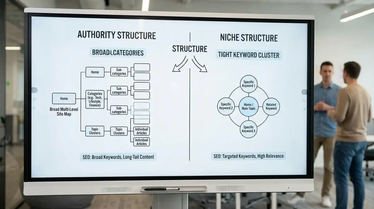 authority vs niche site structure visual