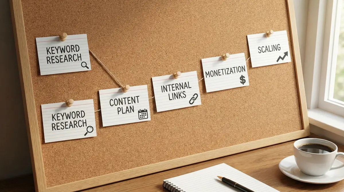 website growth process checklist board