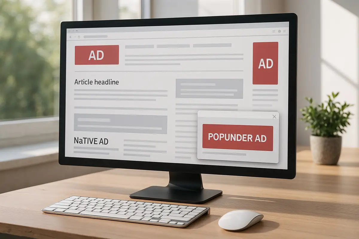 best ad networks for small publishers illustrated on a website screen with diverse ad formats