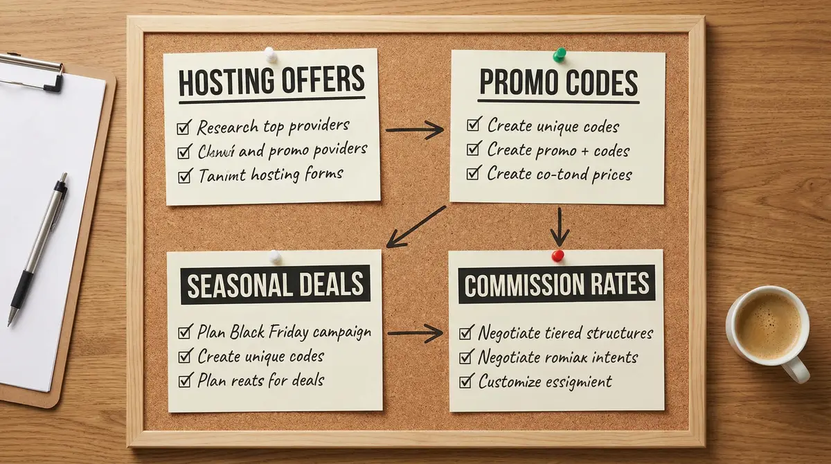 affiliate strategy checklist with hosting offers and promo codes