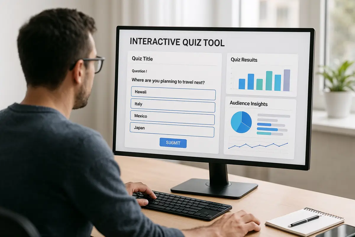 best lead magnets for website owners interactive quiz creation workspace