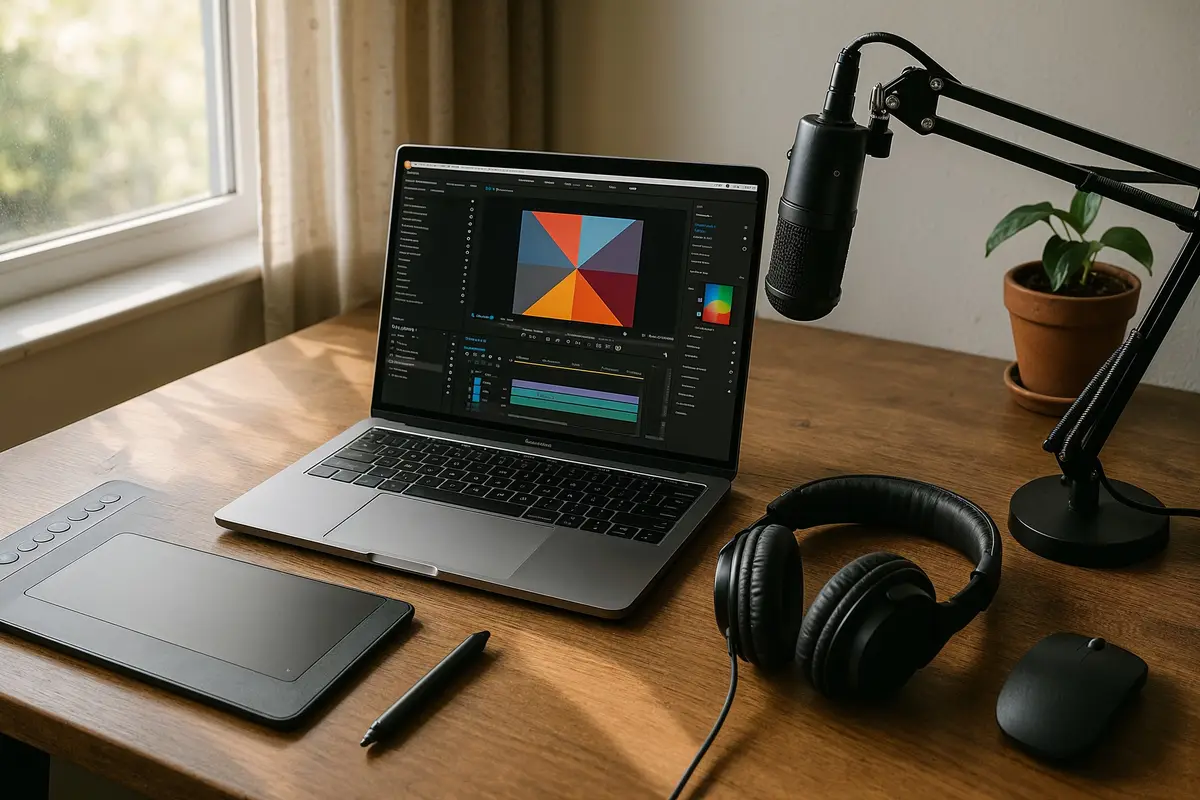 best online side hustles digital content creation workspace