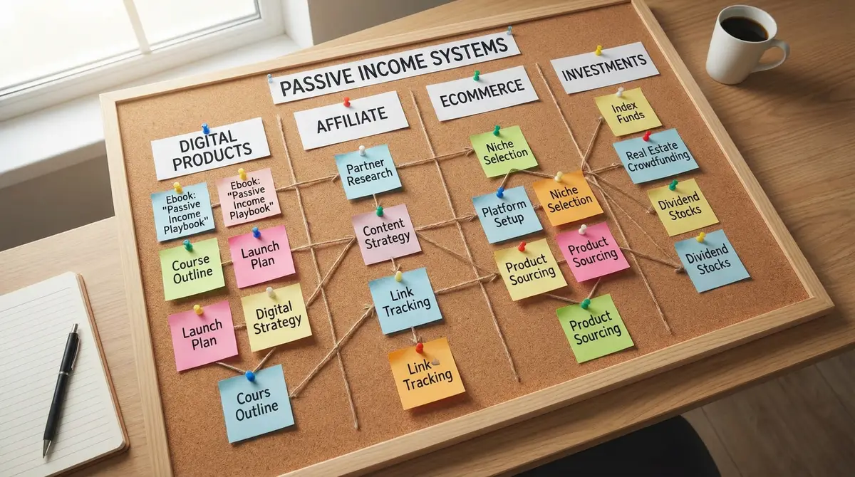 passive income content planning board