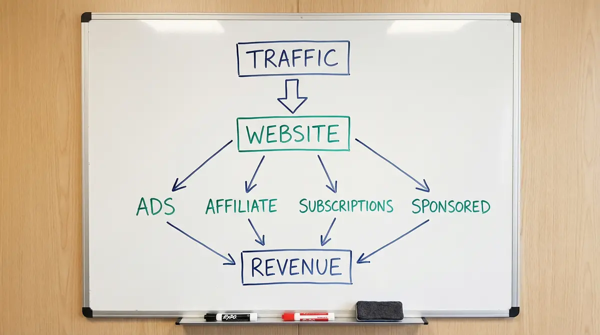 website monetization map whiteboard