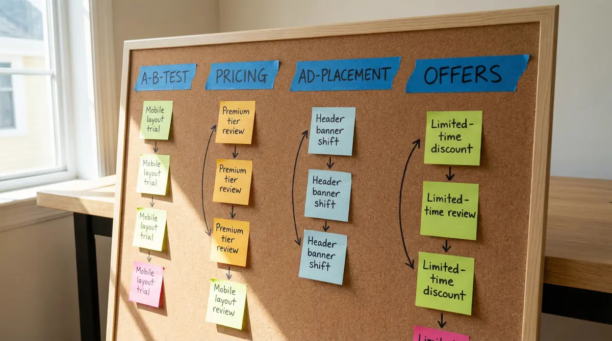 website monetization optimization workflow board