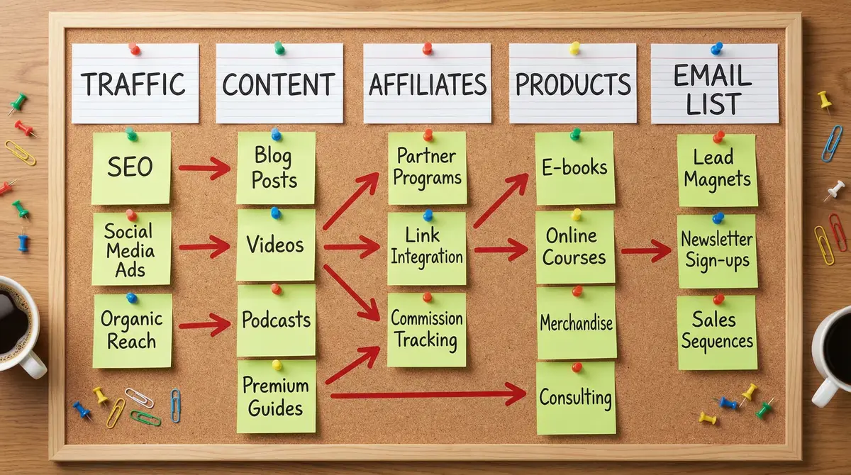 content monetization workflow board