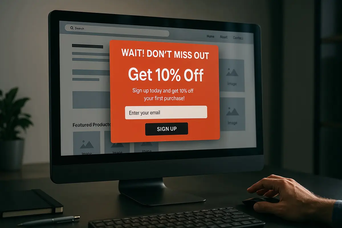 boosting conversions with exit intent popups desktop example