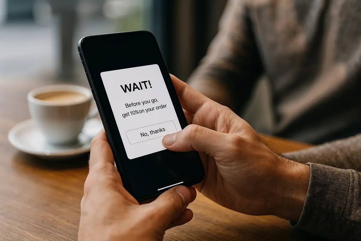 boosting conversions with exit intent popups on mobile device