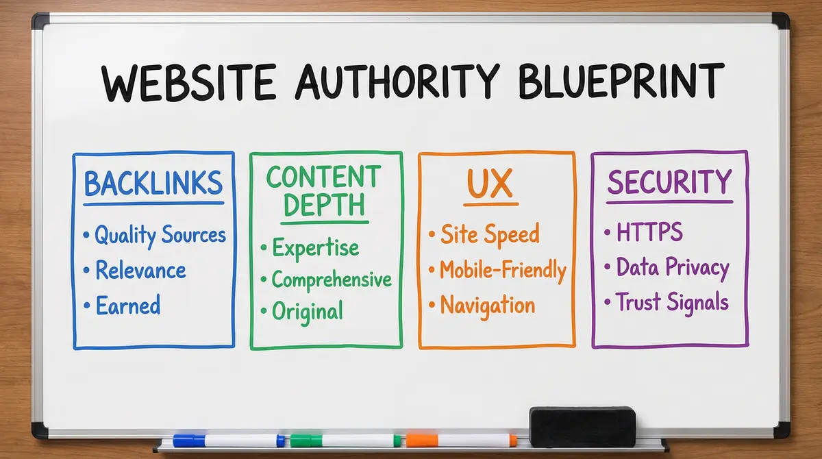 website authority blueprint backlinks content ux security