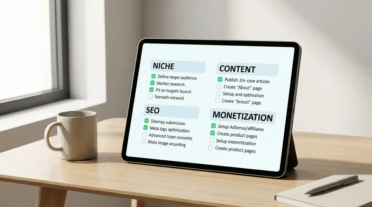 website launch checklist digital tablet