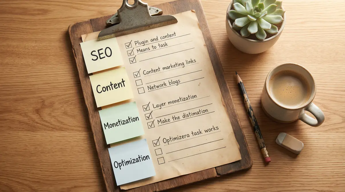 website optimization checklist board