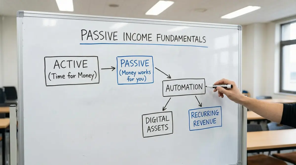 passive income flow diagram automation digital assets