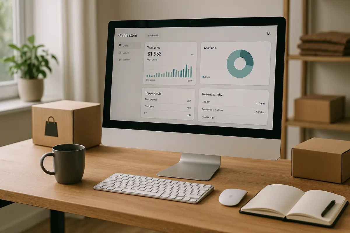 Modern home office for passive income digital businesses