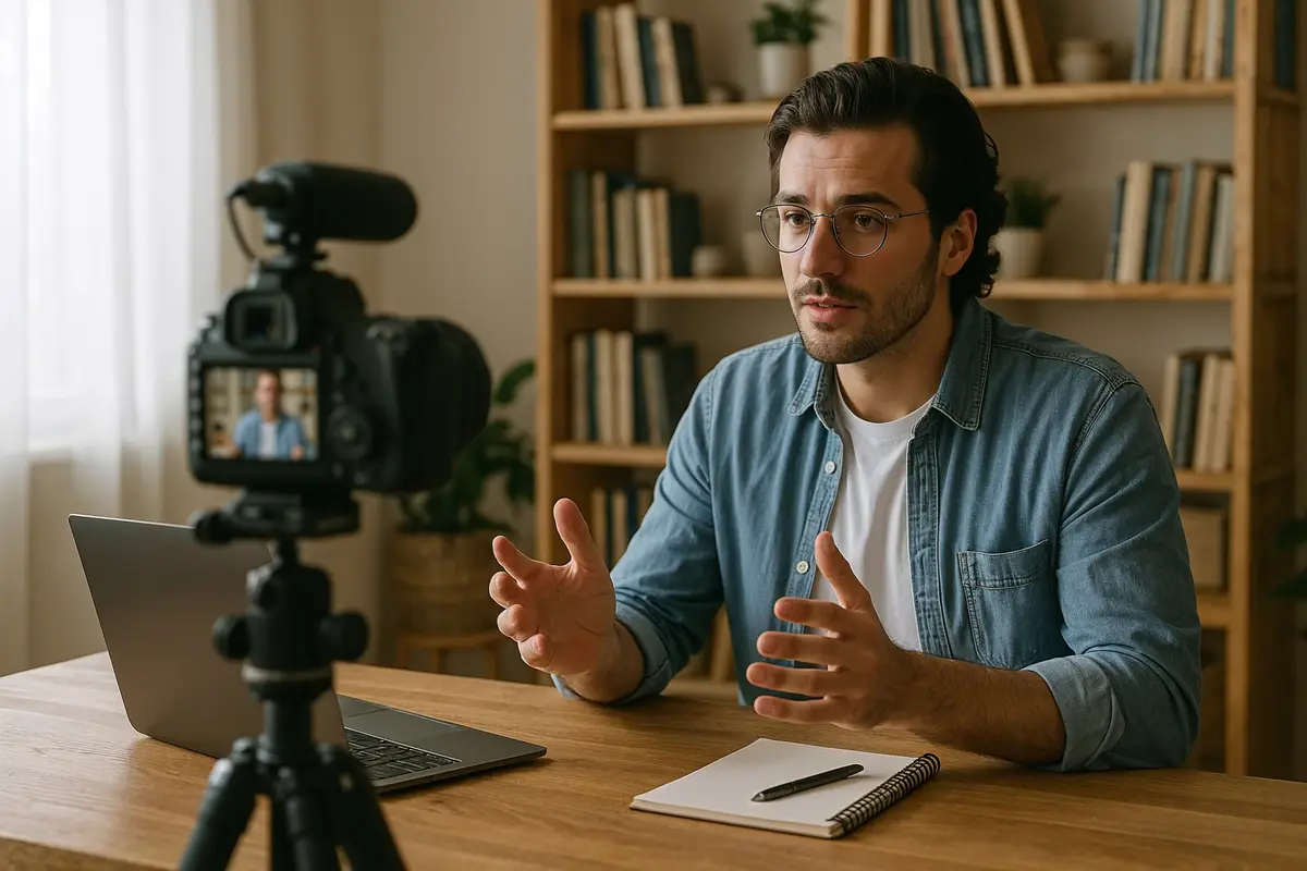Content creator making an online course for passive income digital businesses