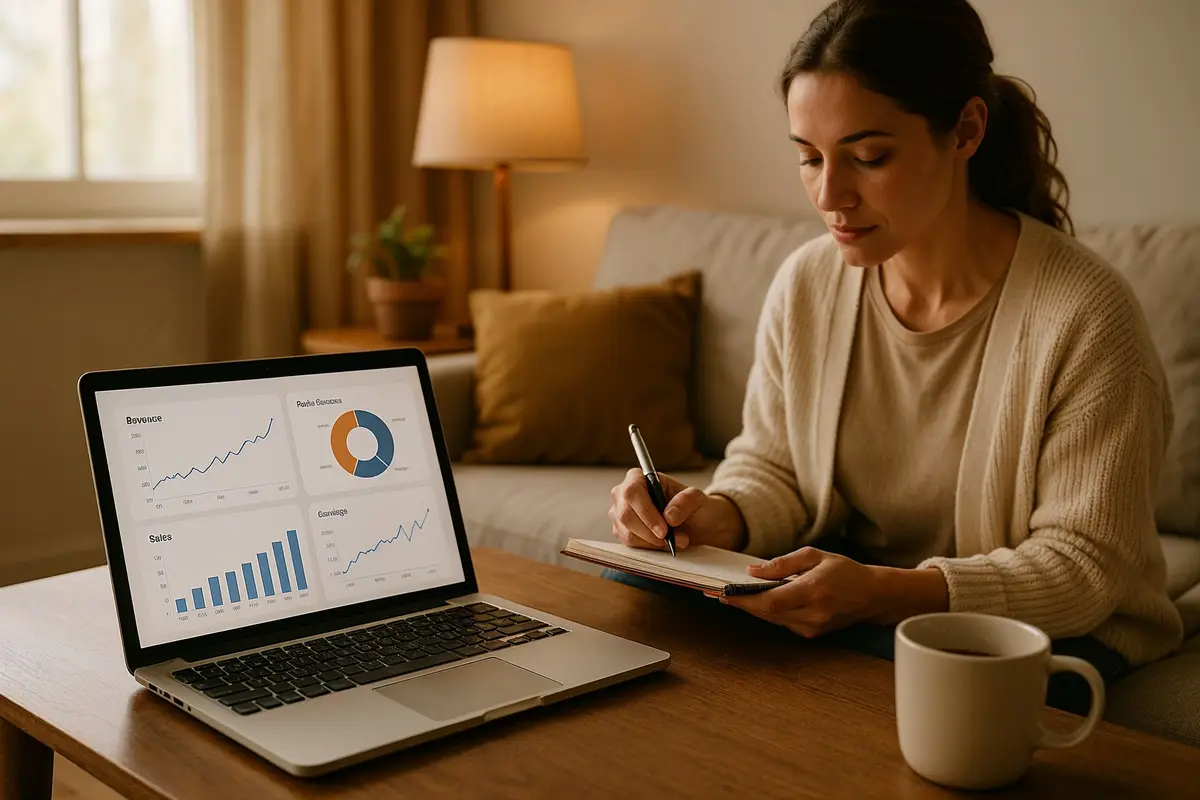 Person tracking online earnings for passive income