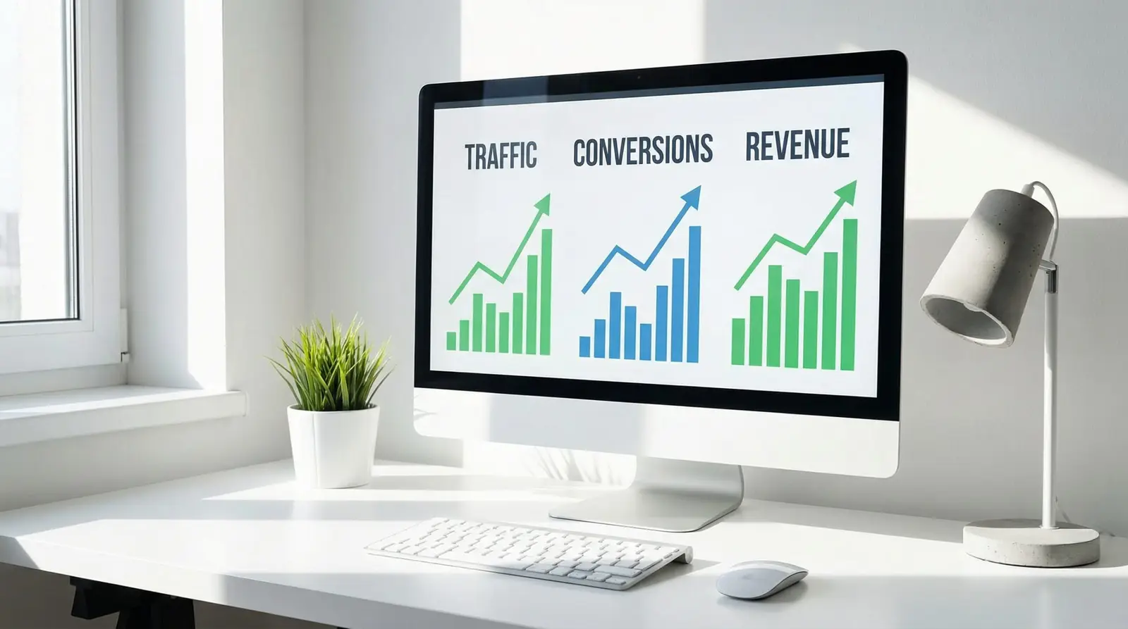affiliate marketing dashboard with traffic conversions and revenue