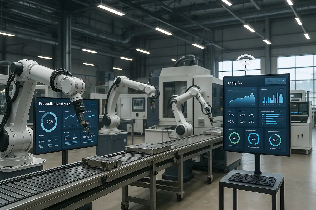 digital business development in advanced manufacturing with robotics and IoT