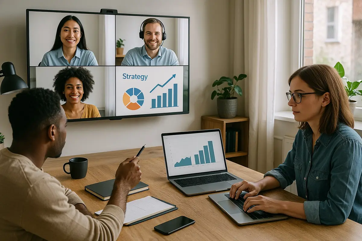 digital business development through remote team collaboration and virtual strategy session