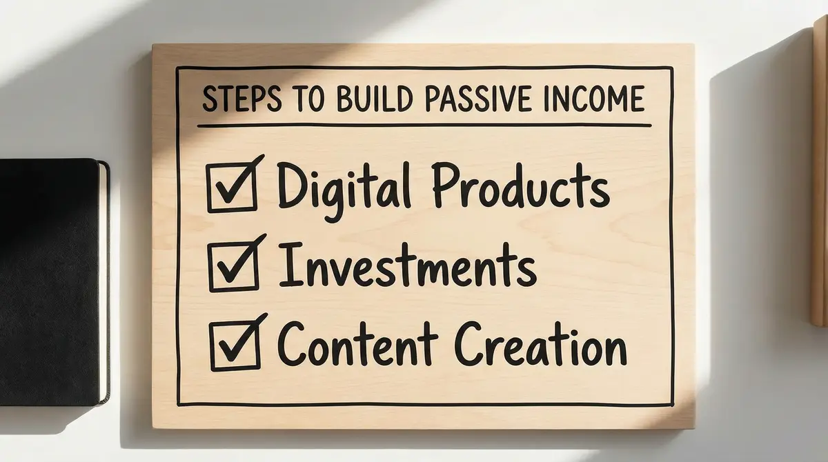 passive income steps checklist board