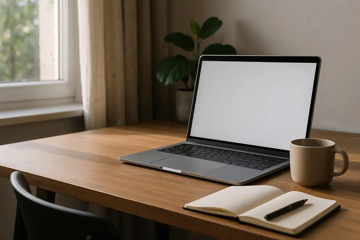 freelancing tips for beginners   minimalist home workspace setup