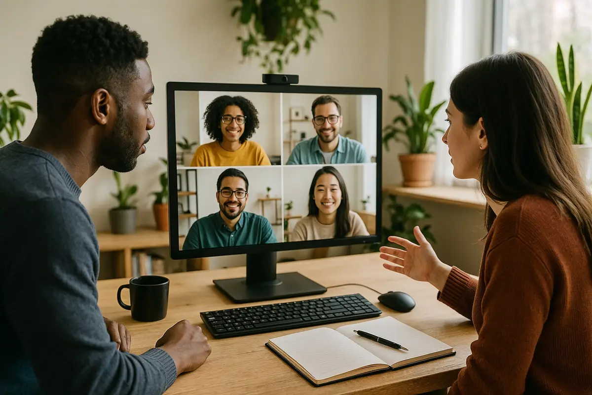 remote work business models team collaboration virtual meeting