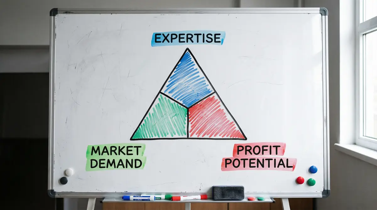 success triangle expertise demand profit visual