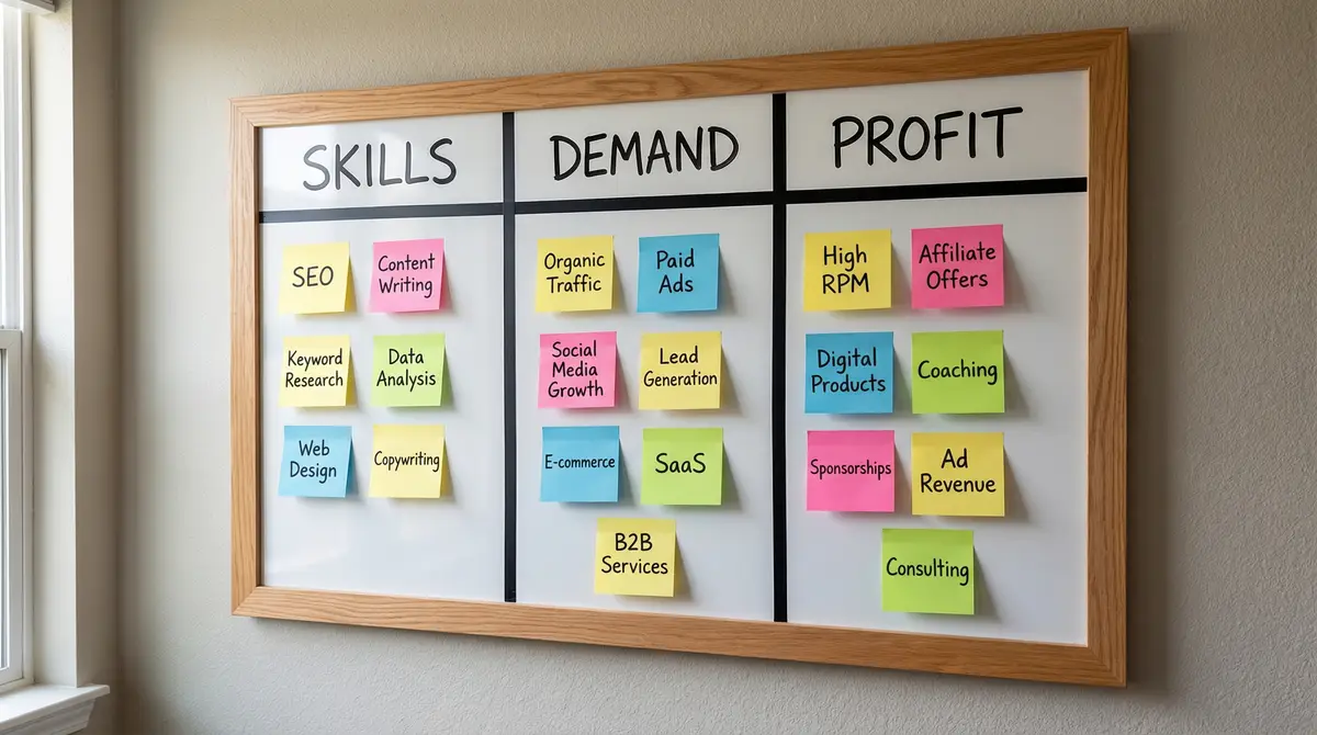 niche selection board success triangle visual
