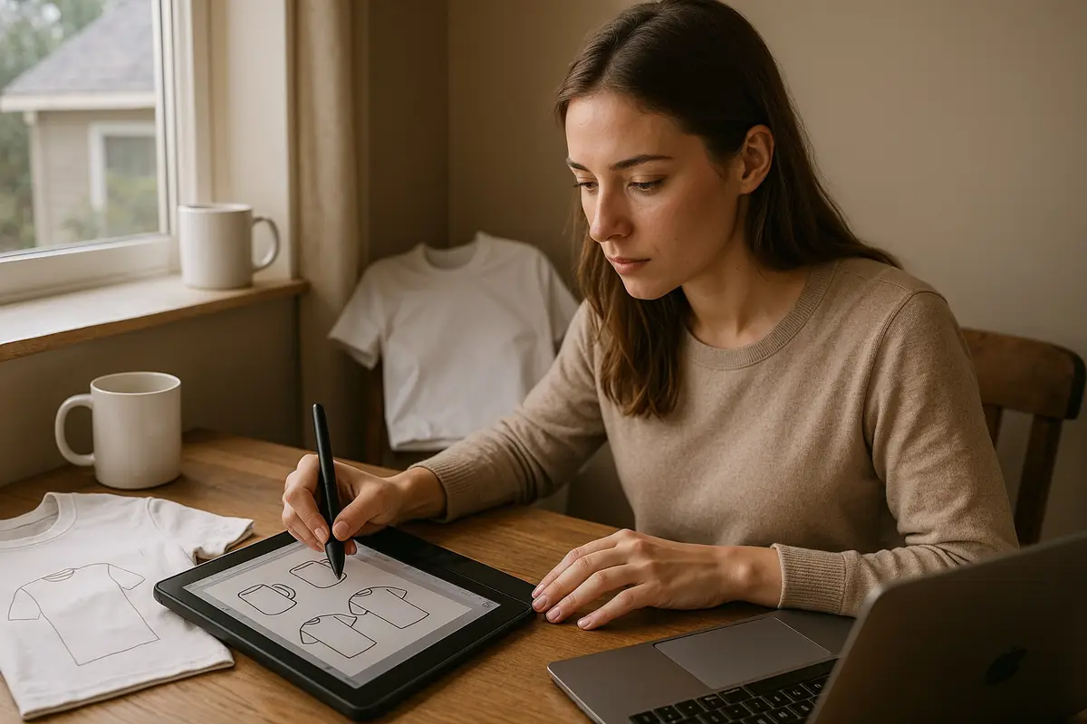 woman designing products online for how to make money online