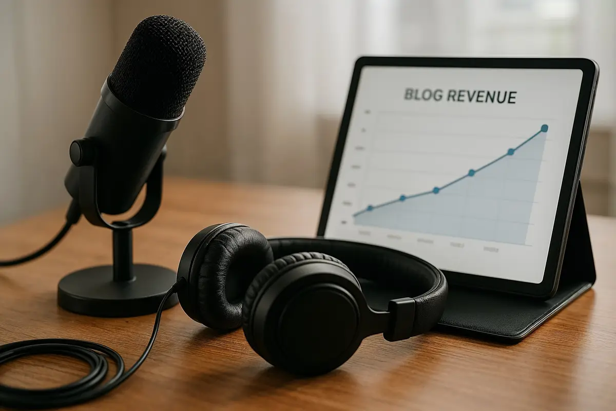 how to monetize a blog in 2025 desktop with podcast and digital revenue tools