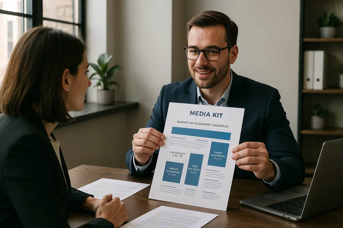 how to sell banner ad space on your website advertiser outreach meeting