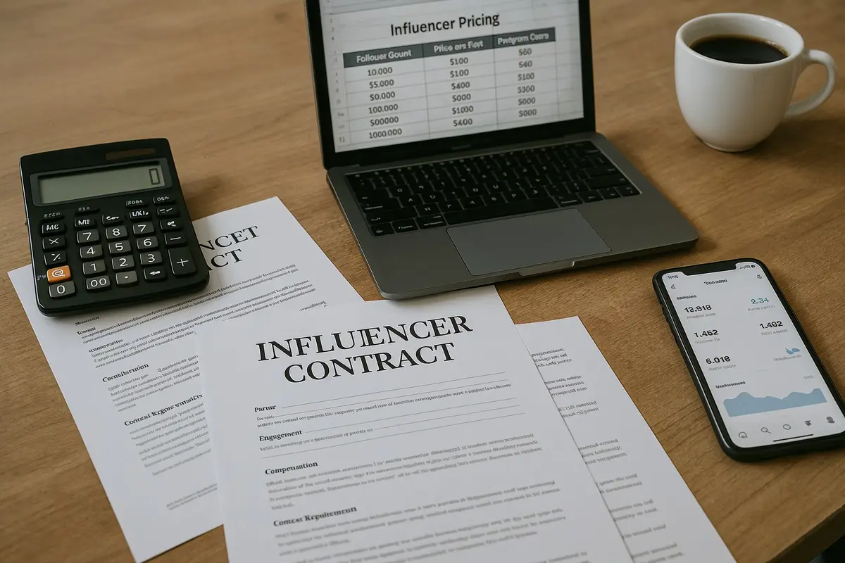 how to set influencer pricing rates workspace analysis