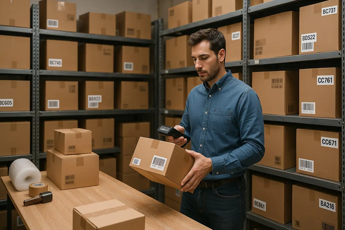 Organized inventory and product sourcing setup for starting an ecommerce business