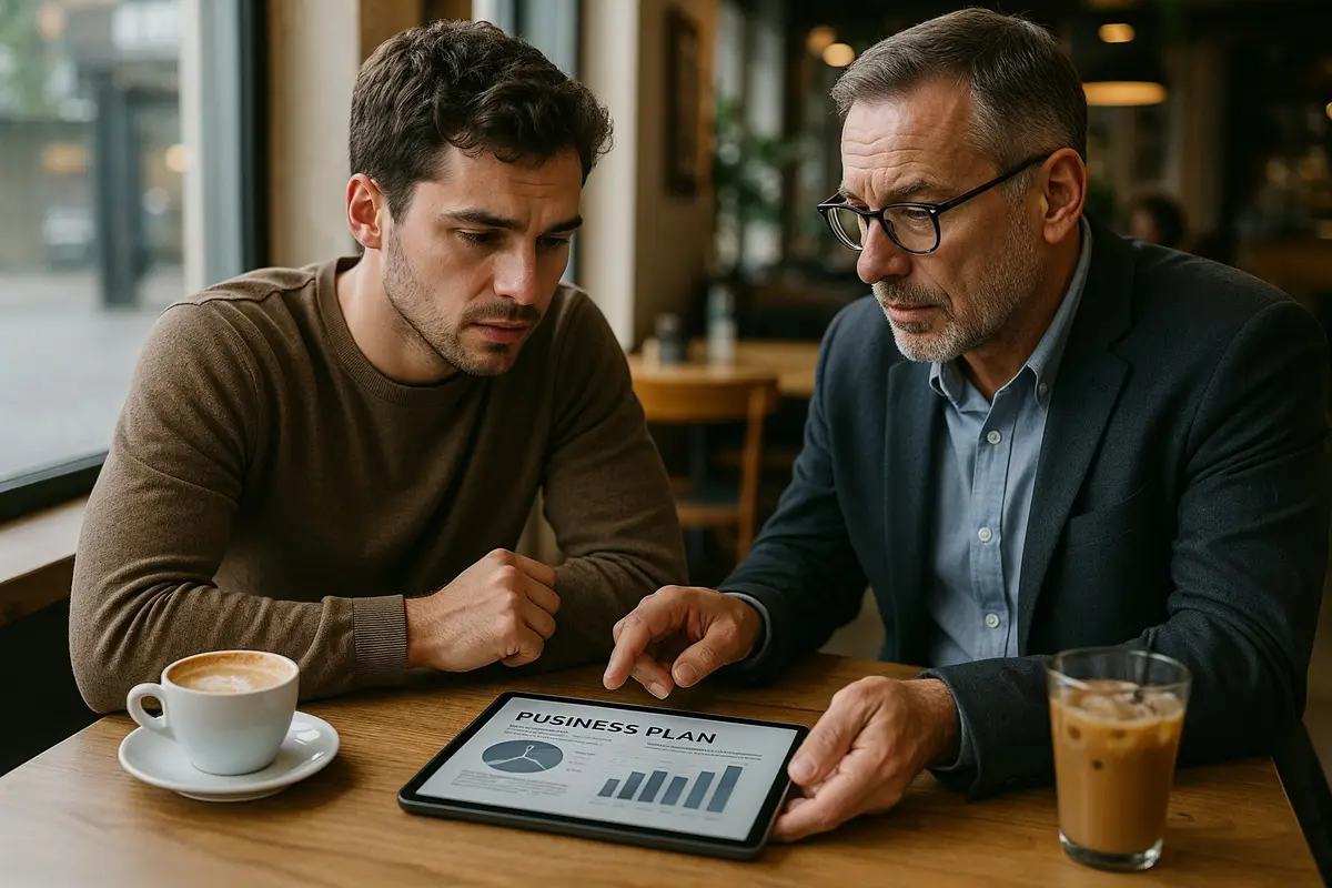 entrepreneur and mentor discussing how to start an internet business