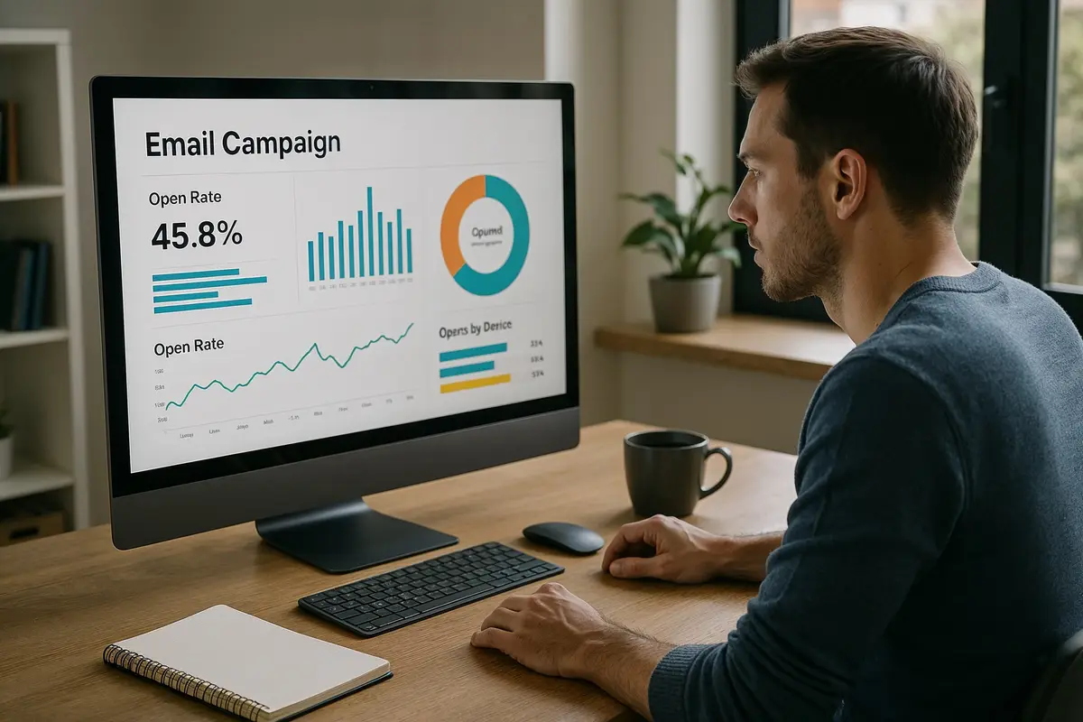 how to write emails that sell affiliate offers digital marketer analyzing email campaign statistics