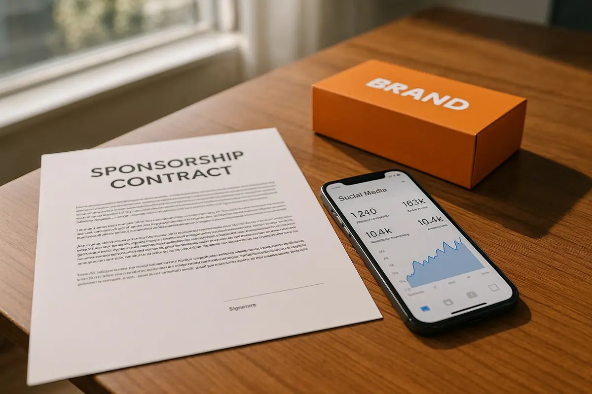 income breakdown from influencer sponsorships contract and analytics workspace