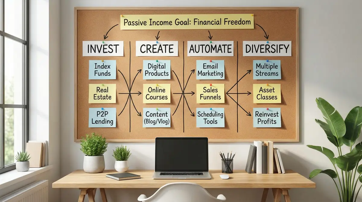 passive income planning workflow board