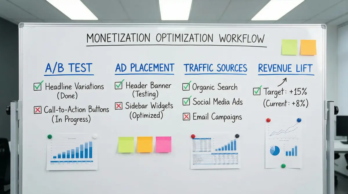website monetization optimization workflow checklist ab testing