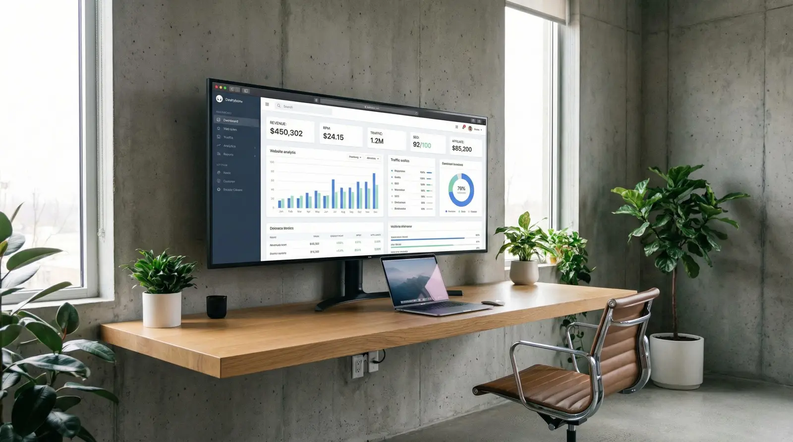 modern website analytics dashboard for monetization strategy