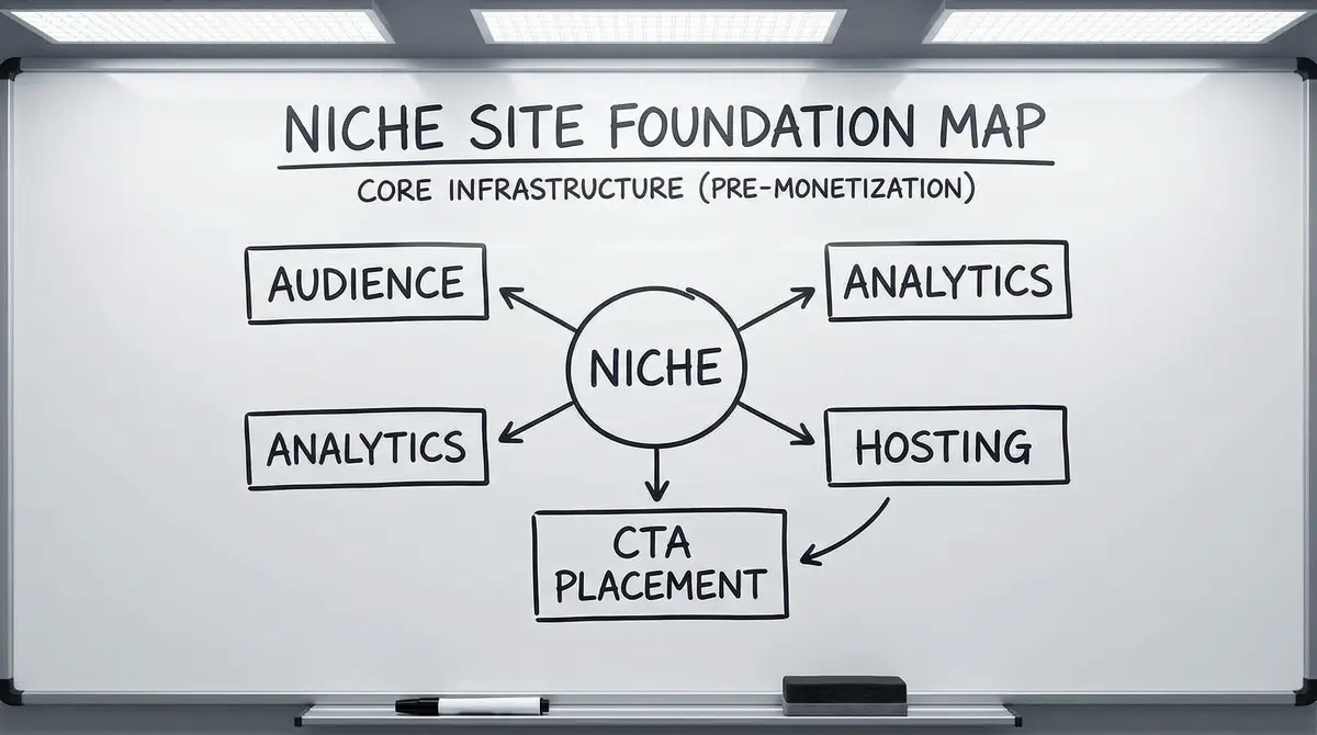niche site foundation map analytics hosting cta layout