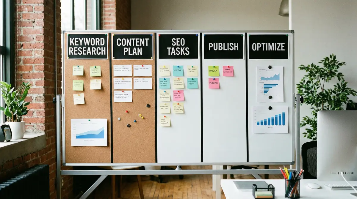content strategy workflow board