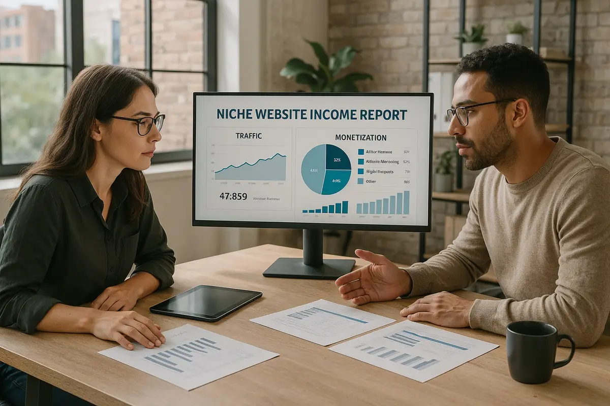 niche website income report examples collaborative workspace