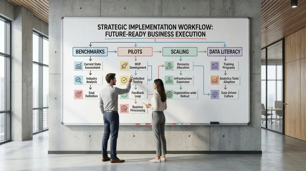 strategic implementation roadmap with benchmarks and scaling steps