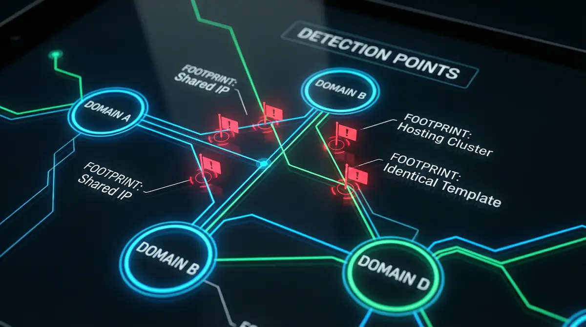 network diagram showing pbn footprints and detection signals