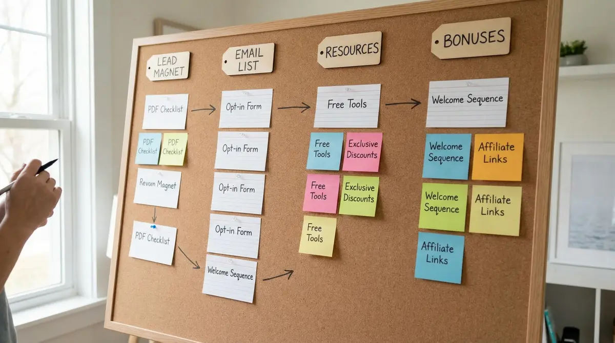 affiliate lead capture workflow board for content planning