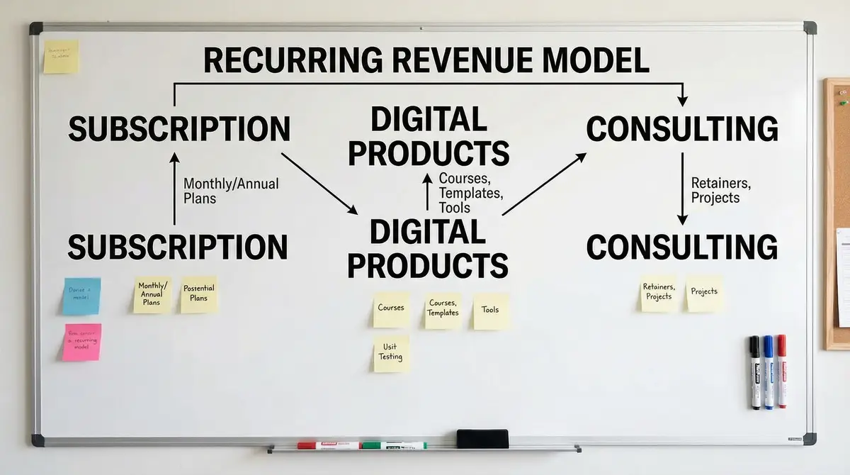 recurring revenue model board subscriptions digital products consulting