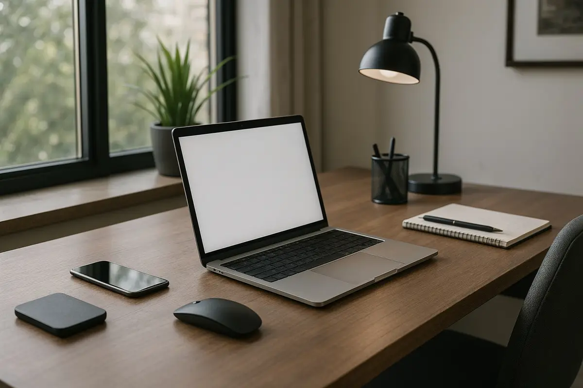 remote business strategies modern digital workspace home office setup