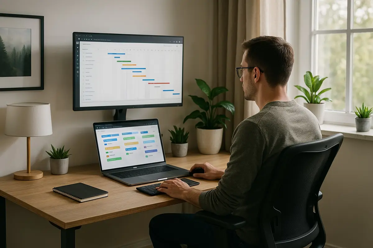 modern home workspace illustrating remote work strategies